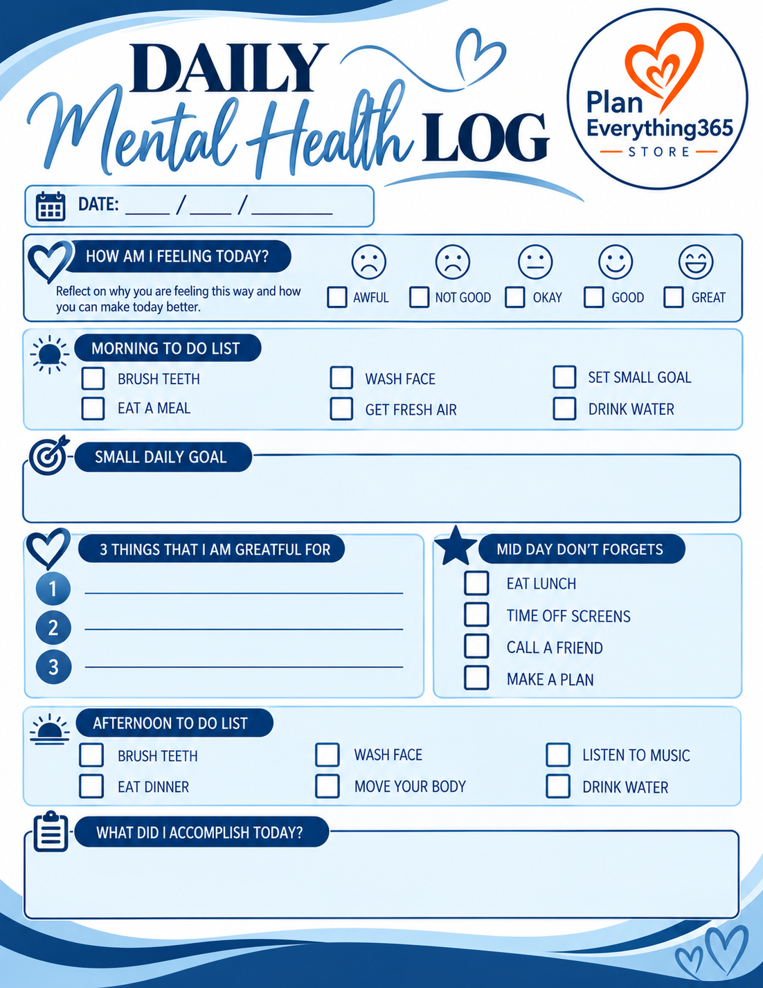 Daily Mental Health Log