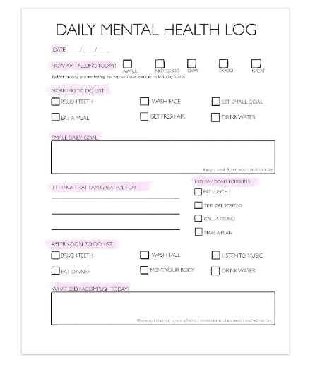 Daily Mental Health Log