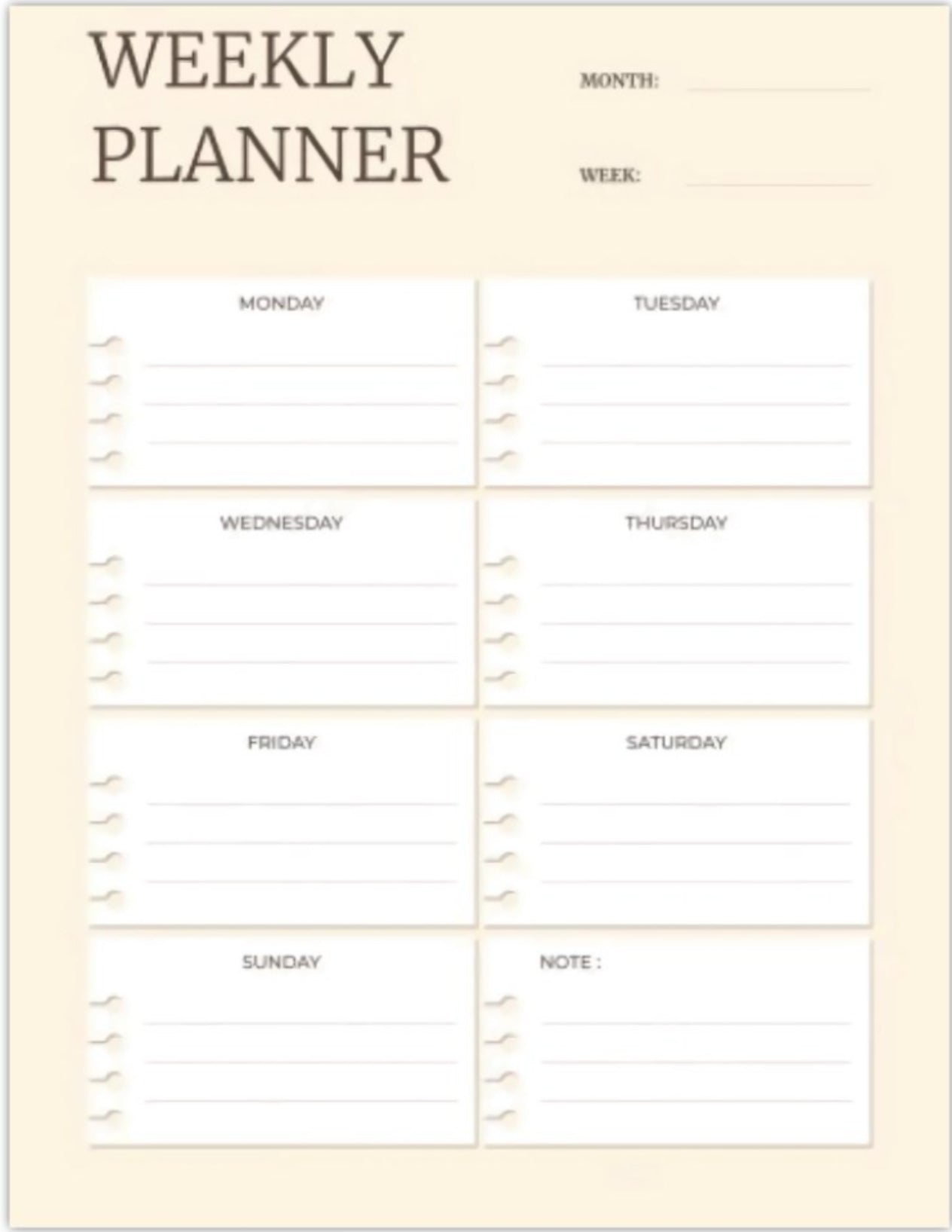 Note This Weekly Productivity Notepad