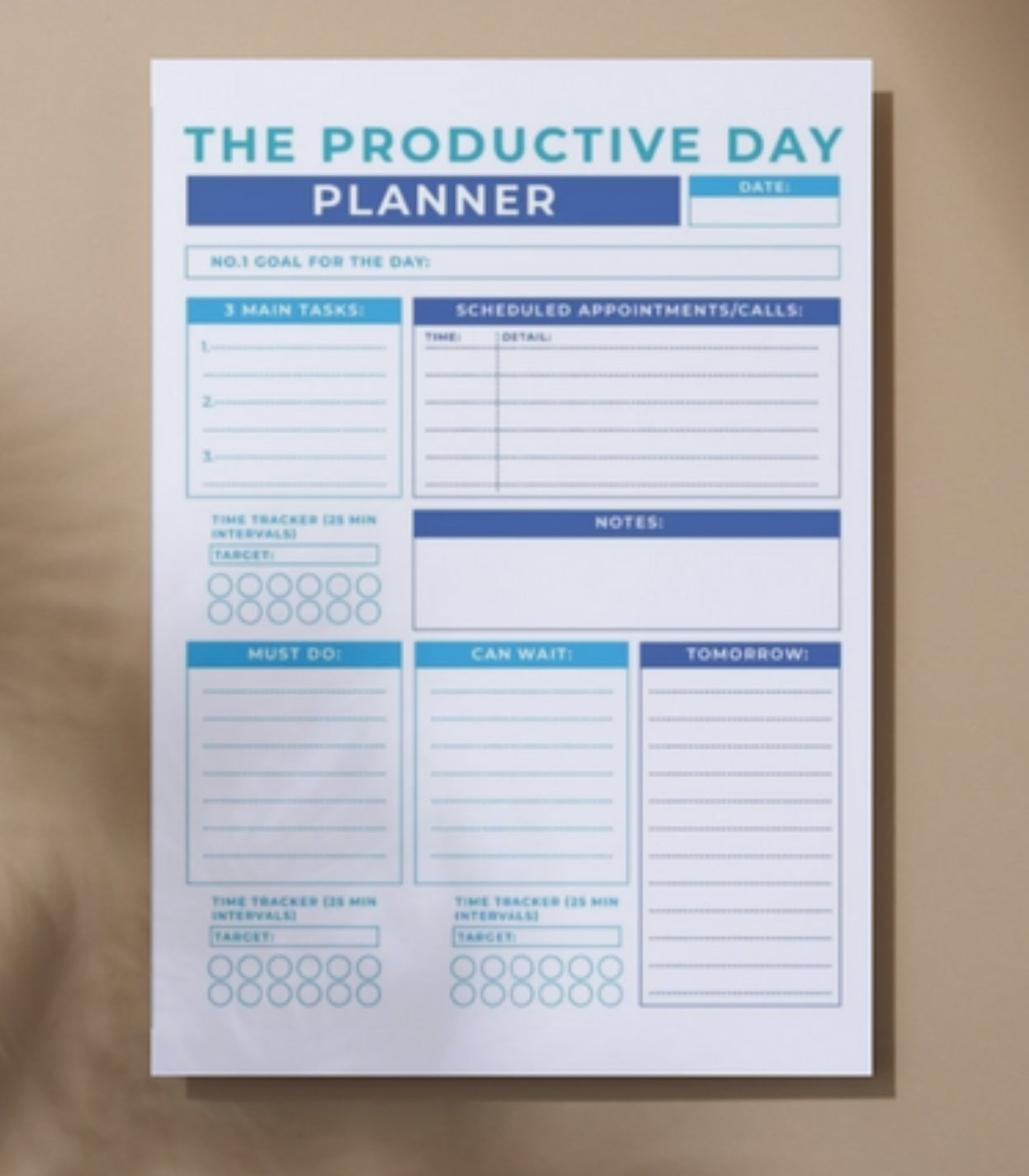 The Productive Day Planner Notepad – Daily To-Do List, Time Tracker & Goal Organizer for Focused Living