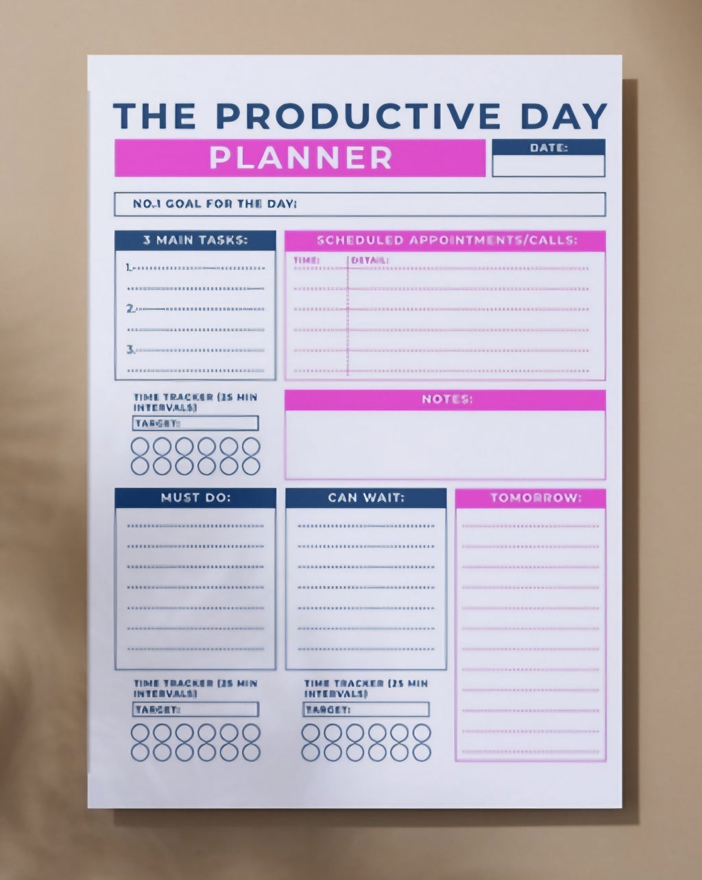 The Productive Day Planner Notepad – Daily To-Do List, Time Tracker & Goal Organizer for Focused Living