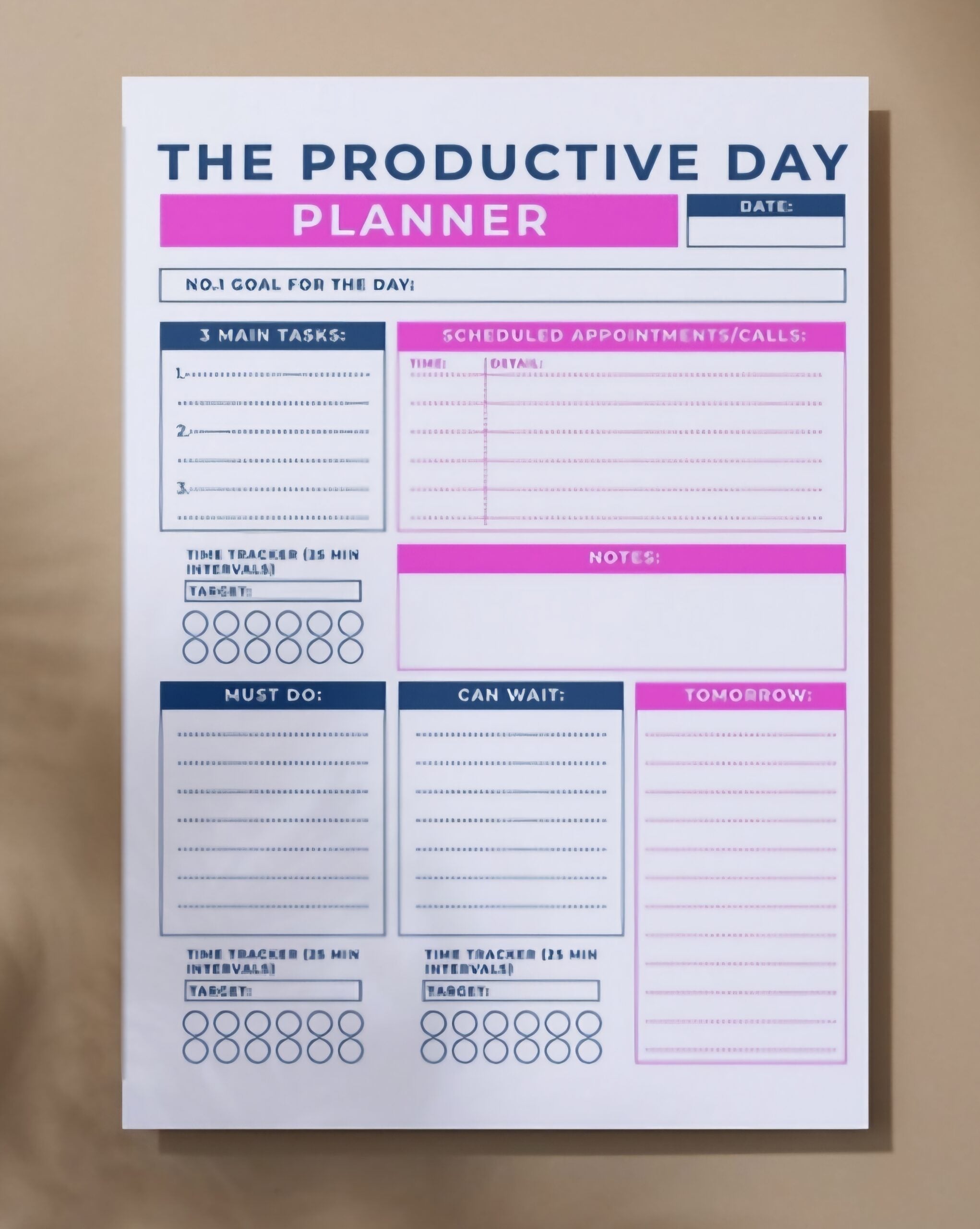 The Productive Day Planner Notepad – Daily To-Do List, Time Tracker & Goal Organizer for Focused Living
