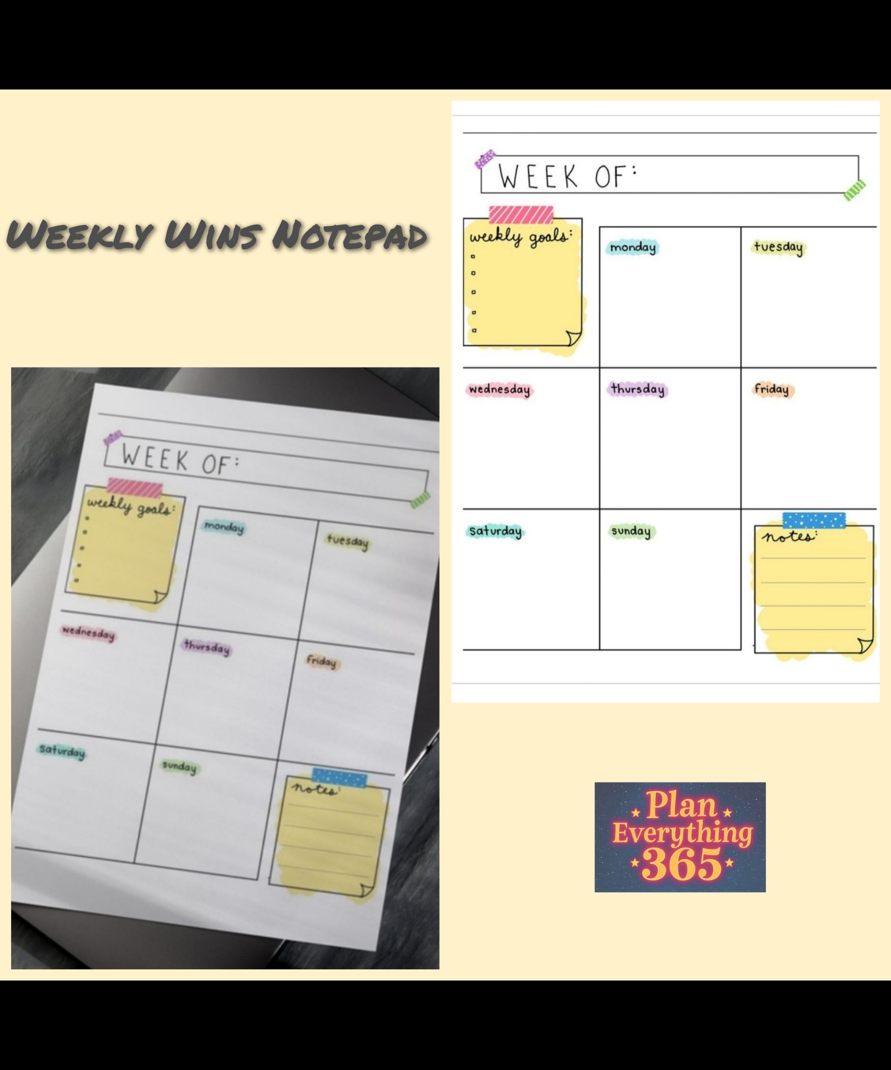 Weekly Wins Planner Notepad