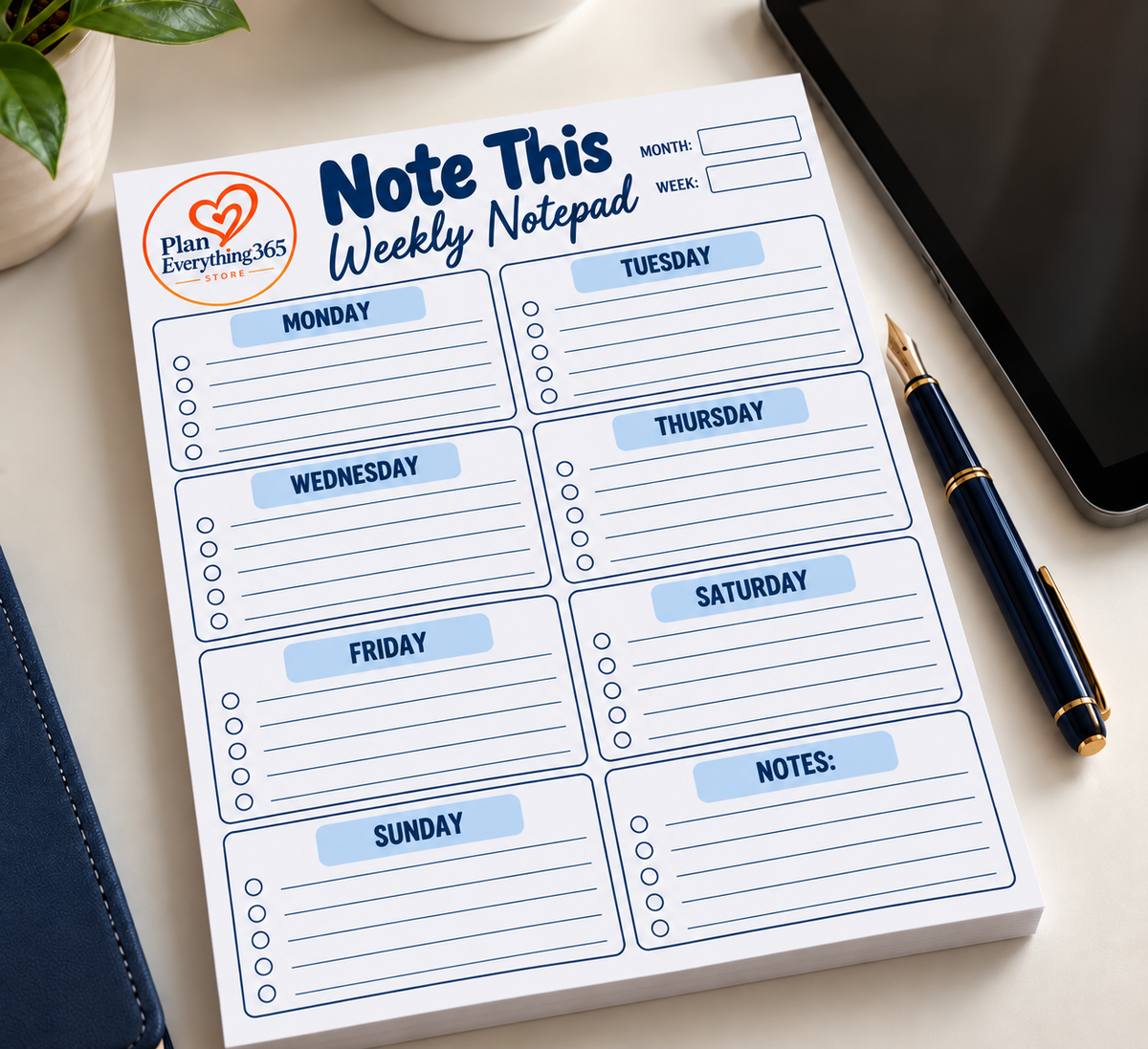 Note This Weekly Productivity Notepad