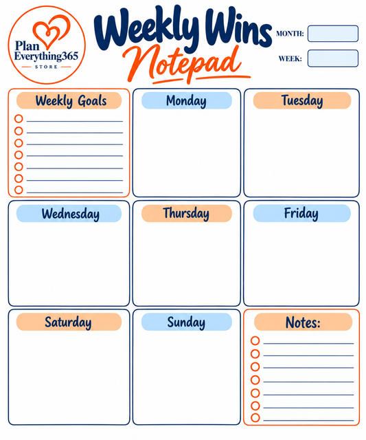 Weekly Wins Planner Notepad