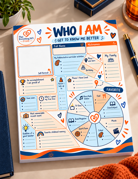 Who I Am: Get to Know Me Better Notepad